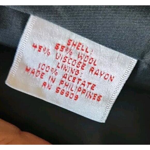 Vintage Murano Wool blend  Long Coat Women's Size 12 Black Button - Picture 9 of 15